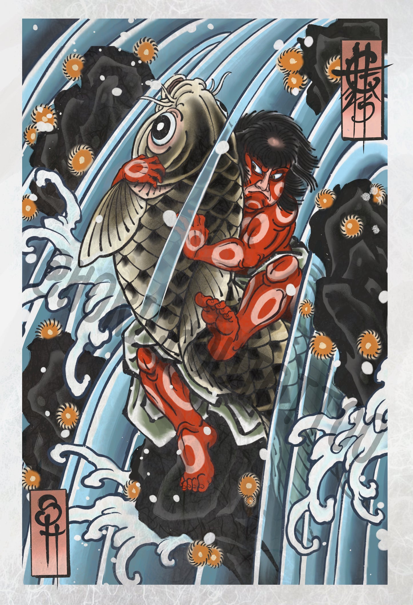 XL sized Kintaro and Koi print