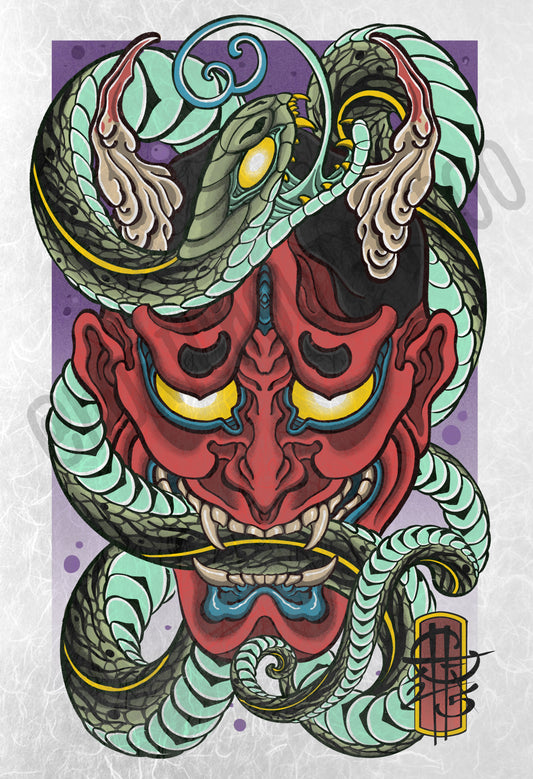 XL Snake and Hannya print